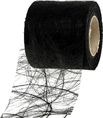 Produktbild von Vlies 8cm x 25m Schwarz Dekorationsband für Trauergestecke und Tischdeko