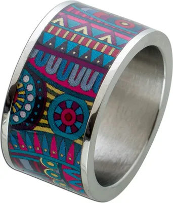 Produktbild von Ring Edelstahl lackiertem Pop Art Aufdruck Toyo Yamamoto 17