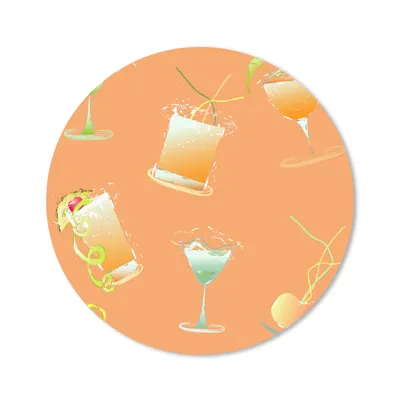 Produktbild von MuchoWow® Mauspad Mousepad Cocktail - Orange - Entwurf 20x20 cm - Mousepads - Maus Mat - Pad - Mausunterlage - Schreibtischmatte