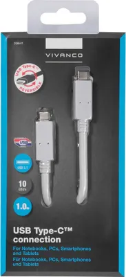 Produktbild von USB 3.1 Type C™ Anschlusskabel, 1m (39641)