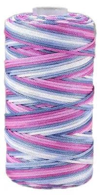 Produktbild von Feines Häkelgarn Hanfseide 100g Grauweißviolett zum Stricken & Häkeln