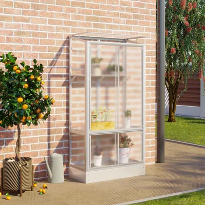 Produktbild von Vitavia Balkongewächshaus "Polis" aluminium eloxiert 4 mm HKP mit Stahlfundament