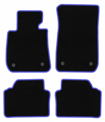 Productafbeelding van Velours automatten voor BMW 3 E91 2004-2011 (stationwagen) – 4-delig, zwart/blauw, op maat – Wielganizator CARLUX