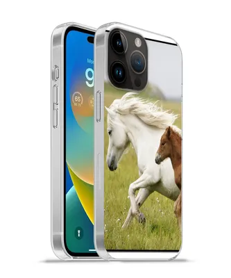Produktbild von MuchoWow® Handyhülle Schutzhülle Hülle für Apple iPhone 14 Pro Max Pferde - Tiere - Gras Silikon Softcase Handy Hülle - Hardcover