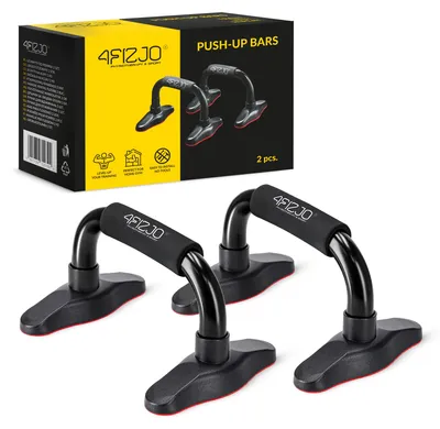 Produktbild von 4FIZJO Parallelgriffe, 24,5 cm, Liegestützgriffe, schwarz, 2er-Set, Fitness Training