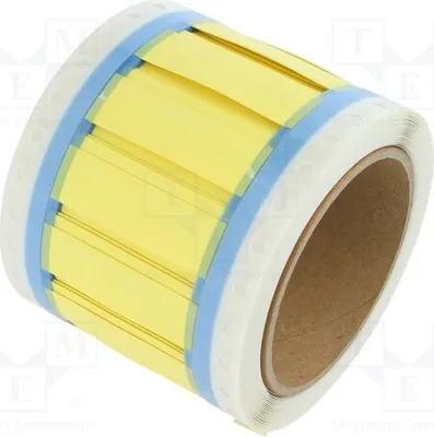 Image de 1 étiquette thermorétractable de 50 mm, de couleur jaune, référence 5294130001, pour imprimantes et systèmes de marquage