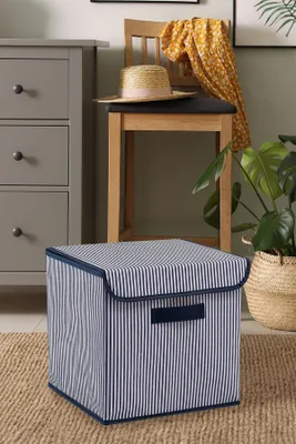 Produktbild von Evila Originals, YLC419, Aufbewahrungskiste, Navy blau, 70 % POLYESTER / 30 % BAUMWOLLE, 30 x 30 x 30 cm