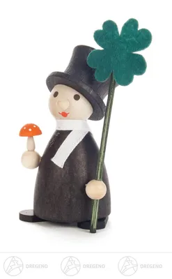 Produktbild von Miniatur Glücksbringer mit Kleeblatt  Höhe ca 9 cm NEU