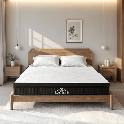 Produktbild von Matratze 140x200 cm 25cm Höhe, Härte H3 Mittelfest, 7-Zonen-Hybridmatratze, Orthopädische Taschenfederkernmatratze mit Komfortschaum, Atmungsaktiv, Druckentlastung