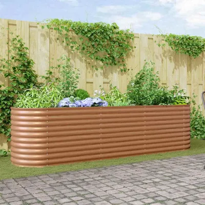 Image de Maison Exclusive - Potager surélevé marron 320 x 80 x 81 cm en acier