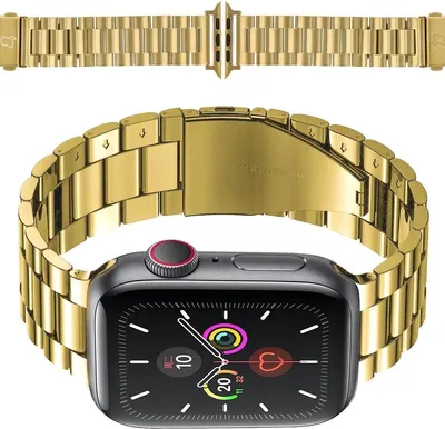 Produktbild von Bizon Strap Watch Aura Edelstahlarmband für Apple Watch 49/46/45/44/42 mm, Gold