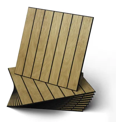 Obrázok produktu pre Akustické nástenné panely - Samolepiace - Drevený vzhľad - 30 x 30 cm - 10 kusov