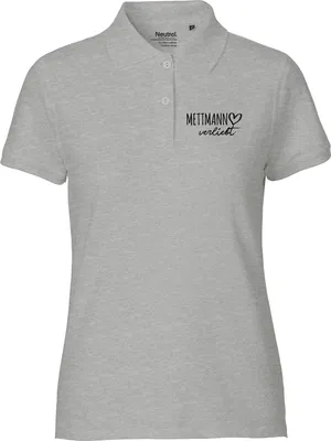 Produktbild von Huuraa Damen Polo Shirt Mettmann verliebt XS Sport Grey Bio Baumwolle Fairtrade Poloshirt Geschenkidee