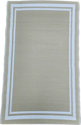 Produktbild von Teppich Outdoor Balkonteppich außen Balkon Terrasse beige weiß 150 x 90 cm
