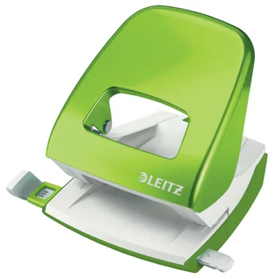 Produktbild von Leitz Büro Locher aus Metall, Für 30 Blatt, Anschlagschiene mit Formatvorgaben,