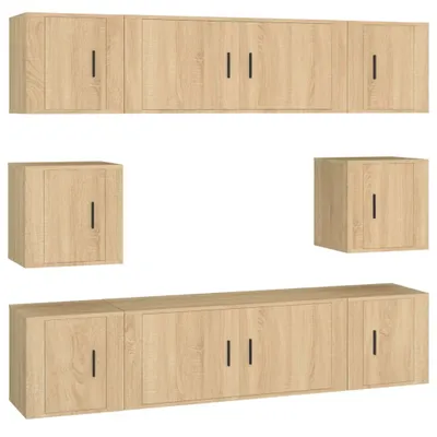 Produktbild von vidaXL 8-tlg. TV-Schrank-Set Sonoma-Eiche Holzwerkstoff