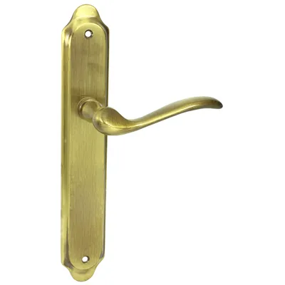 Produktbild von DOMINO Türgriff Blind Drückergarnitur | Langschildgarnitur | Türklinke für Zimmertür, Bürotür, Kellertür & Innentür | L-Form | Türbeschläge aus Messing | Bronze Türdrückergarnitur | TULUZA M3