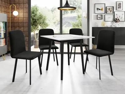 Obrázek produktu pro Jídelní set 4+1 PHOBIE - bílý / černý