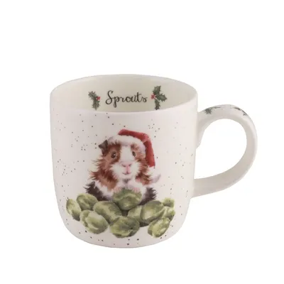 Produktbild von Wrendale Designs Porzellan-Becher Weihnachts-Meerschweinchen