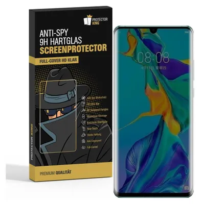 Produktbild von 1x 9H Panzerglas für Huawei P30 Pro FULL CURVED PRIVACY ANTY-SPY Displayschutz Panzerfolie Schutzfolie Hartglas Schutzglas Displayglas Tempered Glasfolie Sicherheitsglas Echtglas Blickschutz