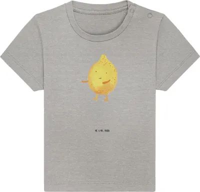 Produktbild von Mr. & Mrs. Panda T-Shirt Beste Freunde Zitrone 0. - 6. Monat - Heather Grey - Geschenk, Babyshirt, Kleinkind, Baby Shirt, Fehlende Keywords, Kurzarmshirt
