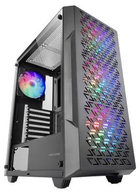 Zdjęcie produktu dla Mars Gaming MCGEO, Midi Tower, PC, Czarny, ATX, micro ATX, Mini-ITX, Siatka, SGCC (stal ocynkowana ogniowo), Szkło hartowane, Gaming