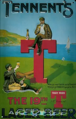 Produktbild von Blechschild Tennents Lager Beer the 19th hole Golf Golfplatz Schild Bier Werbeschild