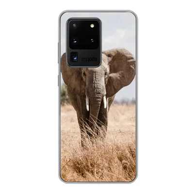 Produktbild von MuchoWow® Handyhülle Schutzhülle Hülle für Samsung Galaxy S20 Ultra Elefant - Natur - Tiere - Porträt Silikon Softcase Handy Hülle - Karteninhaber