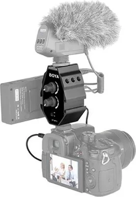 Produktbild von Audio Adapter mit 3 Montageschuhen schwarz Boya BY-MP4