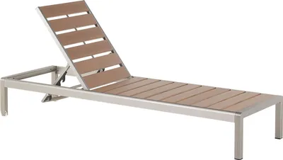 Produktbild von BELIANI Gartenliege Braun Silber Kunstholz Aluminium Verstellbar Modern Terrasse Balkon