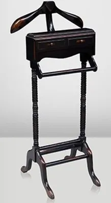 Produktbild von Casa Padrino Designer Luxus Garderoben Ständer aus Massivholz Antik Stil Schwarz / Braun - Dressboy - Kleiderständer Anzugständer