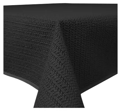 Produktbild von Garten Tischdecke Outdoor PVC rechteckig 130x160 cm Schwarz Terrasse Balkon rutschfest wetterfest