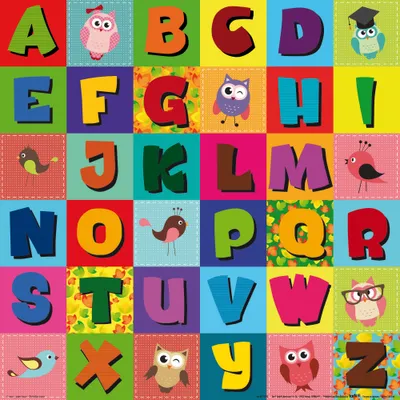 Produktbild von Schule Kunstdruck Bild - Vogelalphabet (40 x 40 cm)