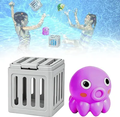 Produktbild von Taufspielzeug mit Meerestieren und Käfigen, PVC, für Schwimmbad