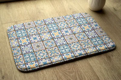 Produktbild von Badteppich Saugfähige - Badezimmer Teppich - Rutschfester Badvorleger Badematte - 75x45 cm - Geometrische Muster