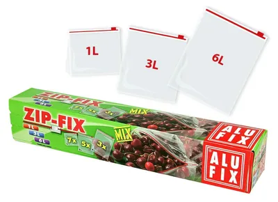 Produktbild von 30x ALUFIX Tiefkühlsäcke Haushaltsäcke mit Zipp 1liter 3liter und 6liter