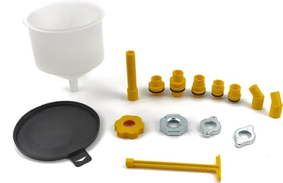 Immagine prodotto di Set imbuto di riempimento del liquido refrigerante per radiatore a prova di fuoriuscite, kit imbuto riempimento raffreddamento scarico motore per radiatore auto