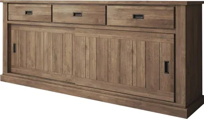 Immagine prodotto di Malonno - Credenza, 220x50x95h cm Marrone Noce, 2 Ripiani