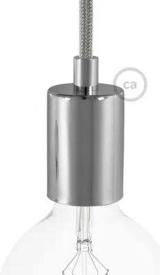 Image de Creative Cables Cylindrique Métal E27 Porte-lampe-set Argent Argent One Size