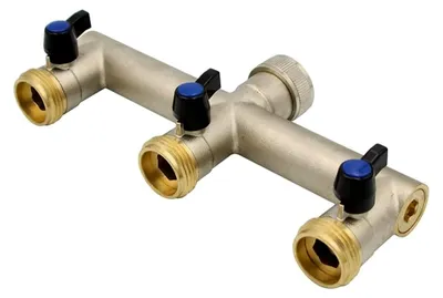 Produktbild von Wasserverteiler 3 fach Messing 1 Zoll 3 Wege Verteiler Wasser
