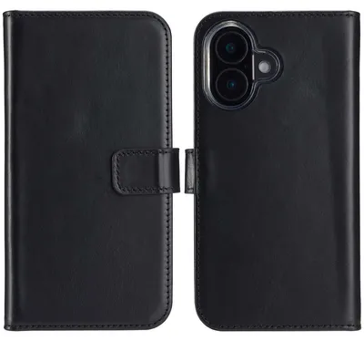 Immagine prodotto di Custodia a libro in vera pelle Selencia per iPhone 16 Plus - Nero