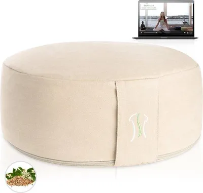 Image de Coussin de méditation XL, 35 cm de hauteur, rembourré de sarrasin