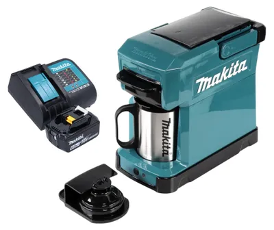Produktbild von Makita DCM 501 SG Akku Kaffeemaschine 12 V max. / 18 V + 1x Akku 6,0 Ah + Ladegerät