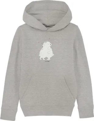 Produktbild von Mr. & Mrs. Panda Kinderpullover Eisbär Umarmen 12-14 Jahre (152/164) - Heather Grey - Geschenk, Hoody, Pullover, Lustige Sprüche, Sweatshirt, Kapuzenpullover, Sweater