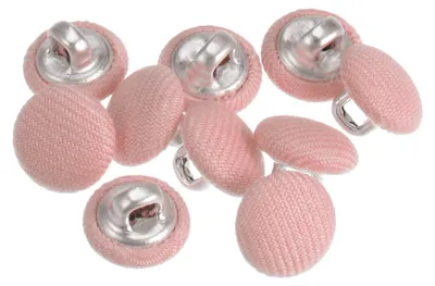 Stoffknöpfe 10 mm, 10 Stück, Metallschaft, rosa