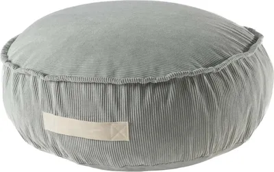 Image de Pouf rond en velours côtelé - siège design pour enfants - Gris