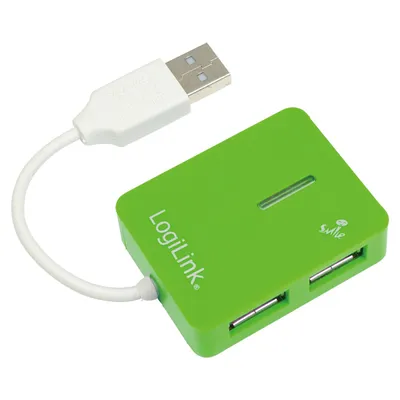 Produktbild von LogiLink USB 2.0 4-Port Hub, Grün, Windows 98SE/ME/200/XP/Vista/2003/7