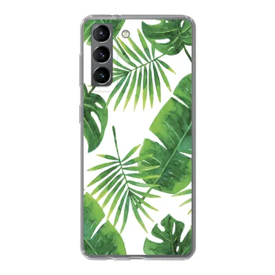 Produktbild von MuchoWow® Handyhülle Schutzhülle Hülle für Samsung Galaxy S21 Tropisch - Blätter - Muster Silikon Softcase Handy Hülle - Softcase