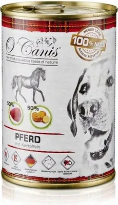 Produktbild von O'CANIS  Hundefutter in Dosen - Nassfutter - Pferdefleisch mit Kartoffel - 400 g
