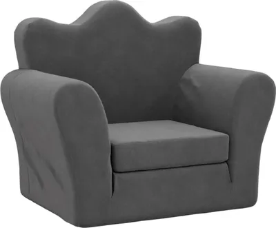 Immagine prodotto di vidaXL Divano letto per bambini antracite in morbido peluche